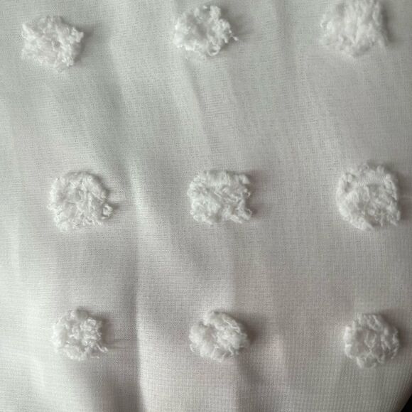 NWT Swiss Dot Chiffon 3/4 Ruffle Sleeve Blouse - Zeagoo Size Small #83 - Picture 9 of 13